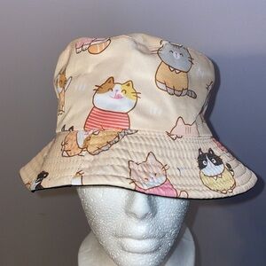 Cat Kitty Fun Light Peach Colored Bucket Hat OS